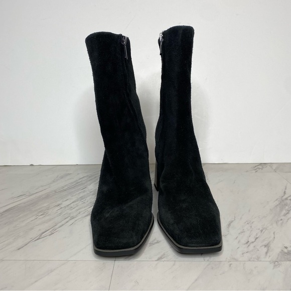 Sam Edelman Ivette Black Suede Square Toe Bootie 9M - Picture 2 of 14